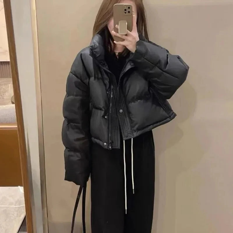 Women's Winter Oversize Jacket New Down Cotton Padded Coat Female Loose Casual Overcoat Female Fashion Short Parkas ATFH