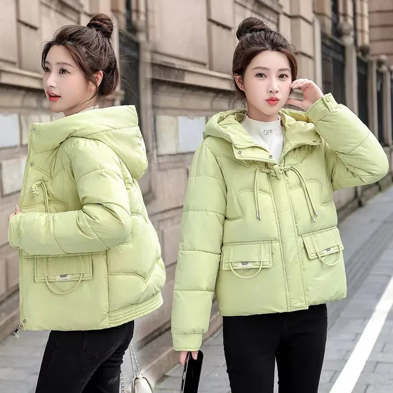 Winter Jacket Women Parkas 2025 New Korean Down Cotton Short Jackets Coat Female Casual Tops All-match Parka Ladies Outerwear ATFH