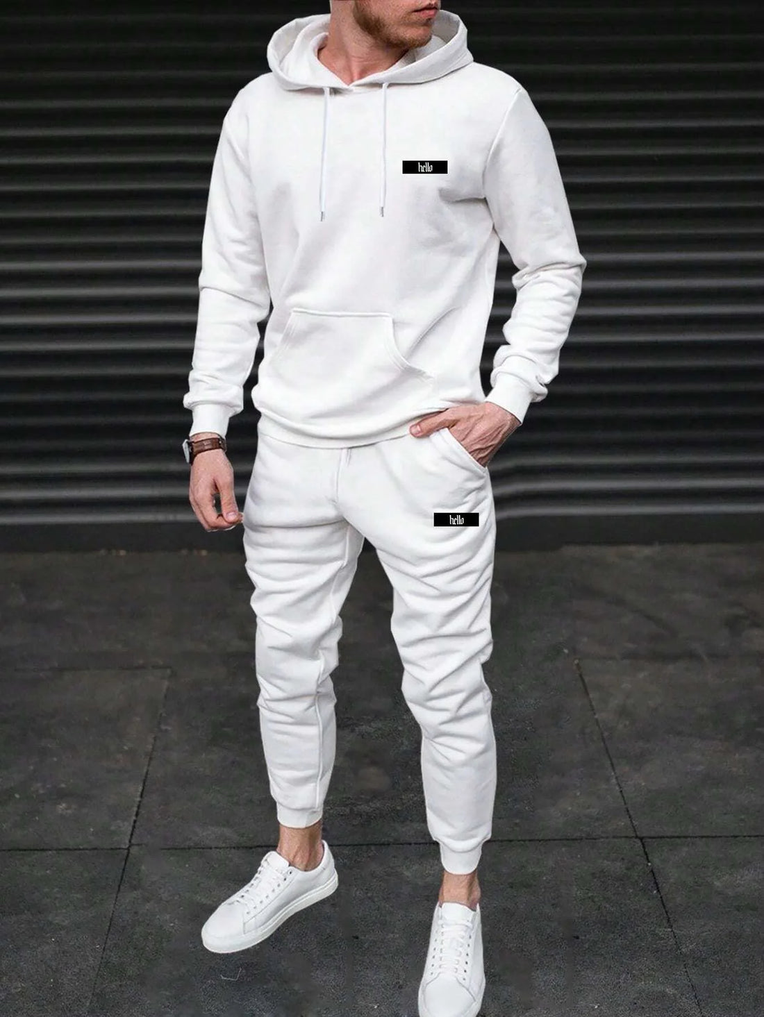 2026 Spring and autumn two-piece men's drawstring women's sports set hooded set quality comfortable casual pullover fashion - ATFH