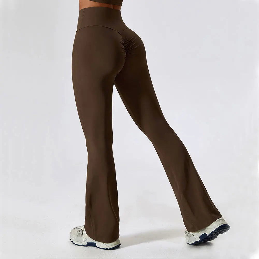 Flare Leggings Yoga Pants Women High Waist Wide Leg Pant Women Gym Workout Fitness Sports Tight Flared Pant Latin Dance Trousers ATFH