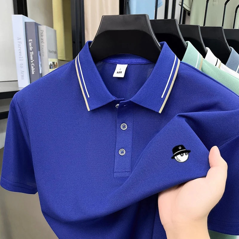 Summer hot item exquisite brand design embroidered breathable short top personalized mens daily versatile comfortable polo shirt