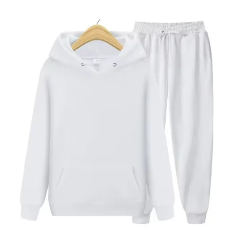Men's Autumn /Winter New Solid Color Hoodie+pants Two-piece Set Fashionable Casual Sports Set Size S-3XL Men's Tracksuit ATFH