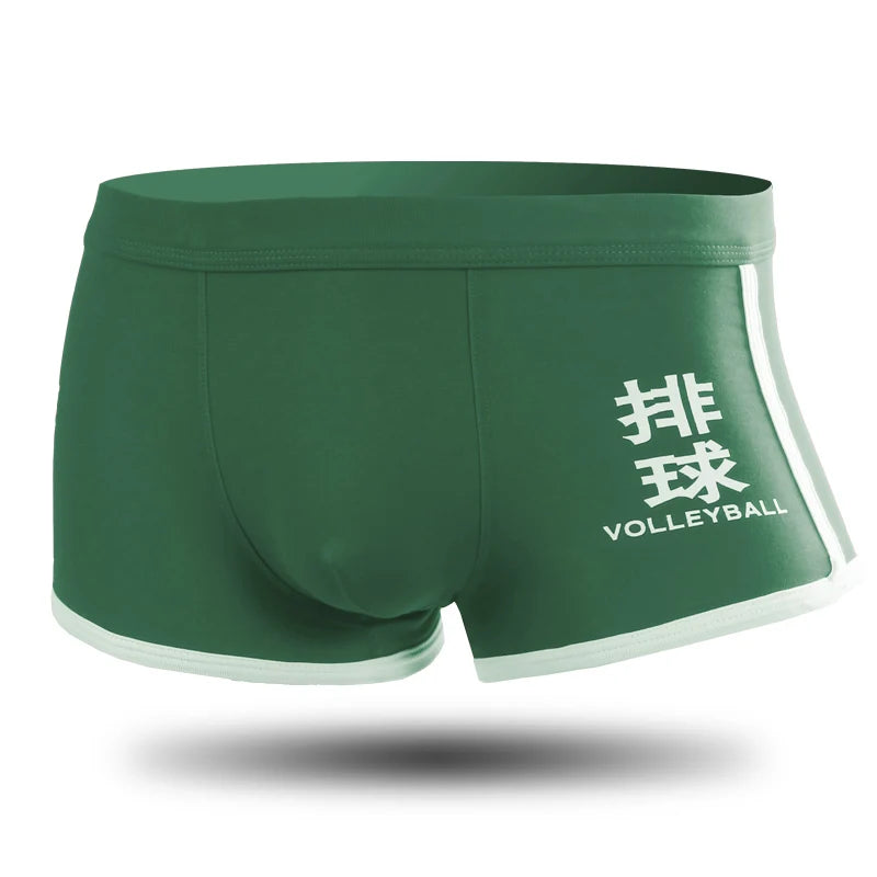 Men's Underwear Boxer Briefs Cotton Scrotum Support Breathable Personalized Trendyy Youth Shorts Sports Thin Boxer Briefs