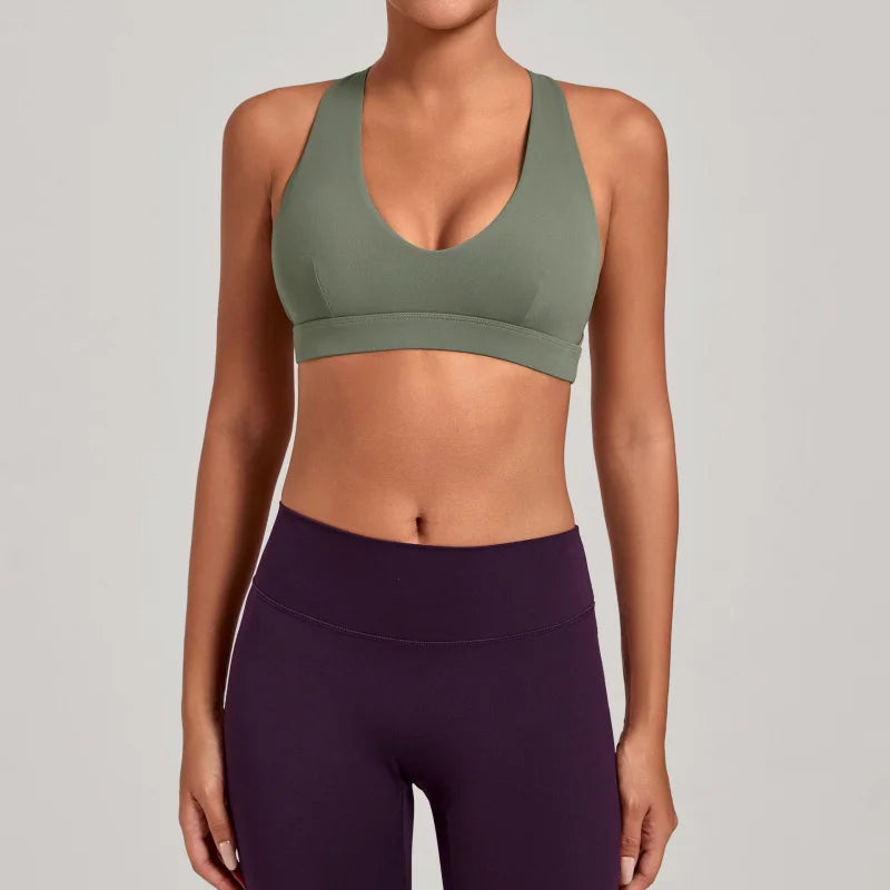 Women Sport Bras Beauty Back Fitness Tank Women's Underwear Yoga Tops Bra Crop Top Gym Wear Women Push Up Workout Clothes - ATFH