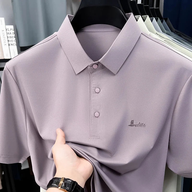 Men Breathable Polo Shirt Short Sleeve Casual Style For Men Perfect For Daily Work Travel Outdoor Leisure And Business Meetings
