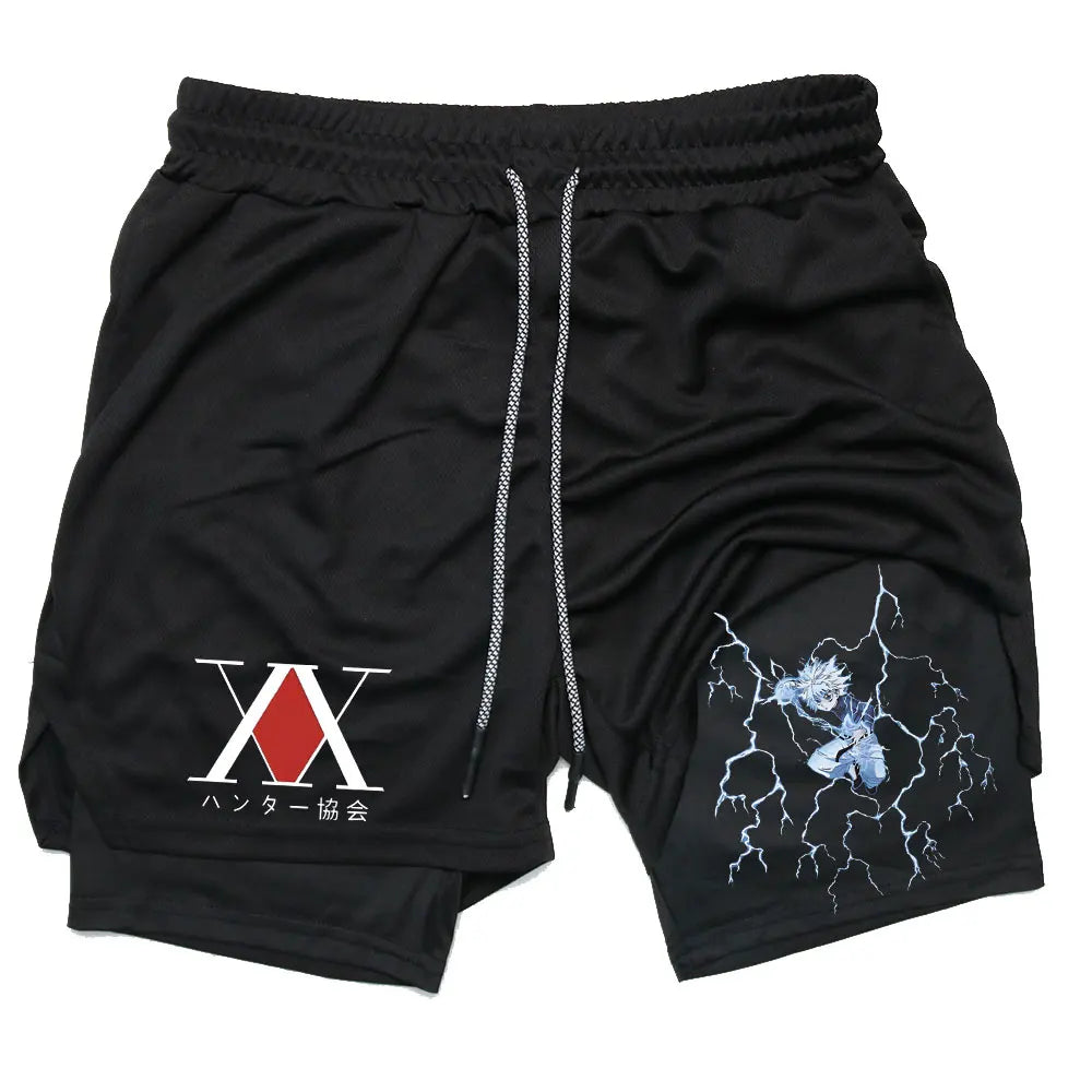 Anime Hunter X Performance Shorts Quick Dry Athletics Running Workout GYM Breathable Summer Compression