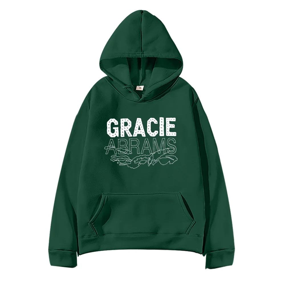 Gracie Abrams Letter Repeat Navy Unisex Hoodie Fashion Harajuku Hip Hop High Quality Sweatshirt Men Women Oversized Sportwear - ATFH