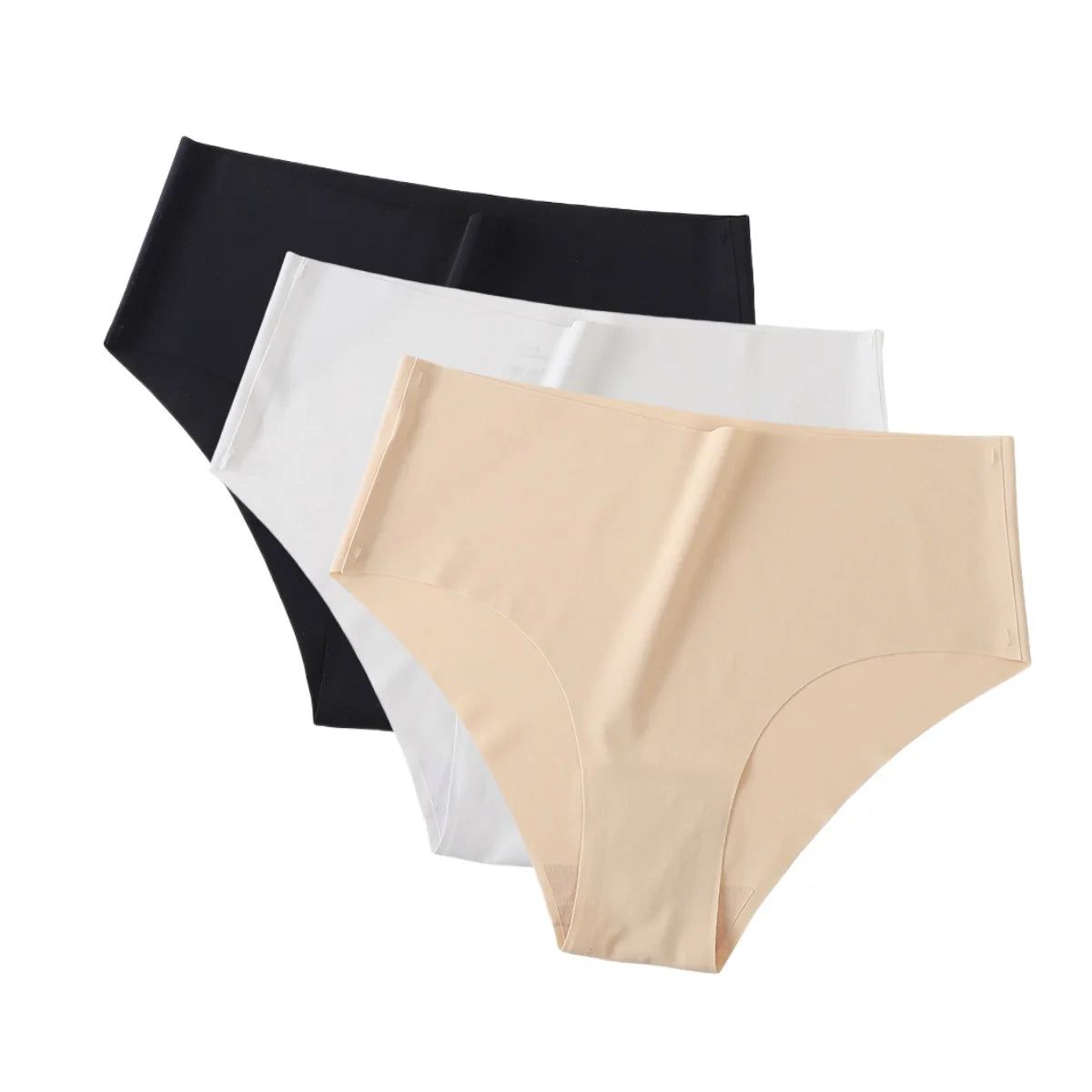 3Pcs/Set Ice Silk Panties Women High Waist Seamless Briefs Breathable Invisible Underwear Soft Stretch Sexy Lingerie XS-XL Panty