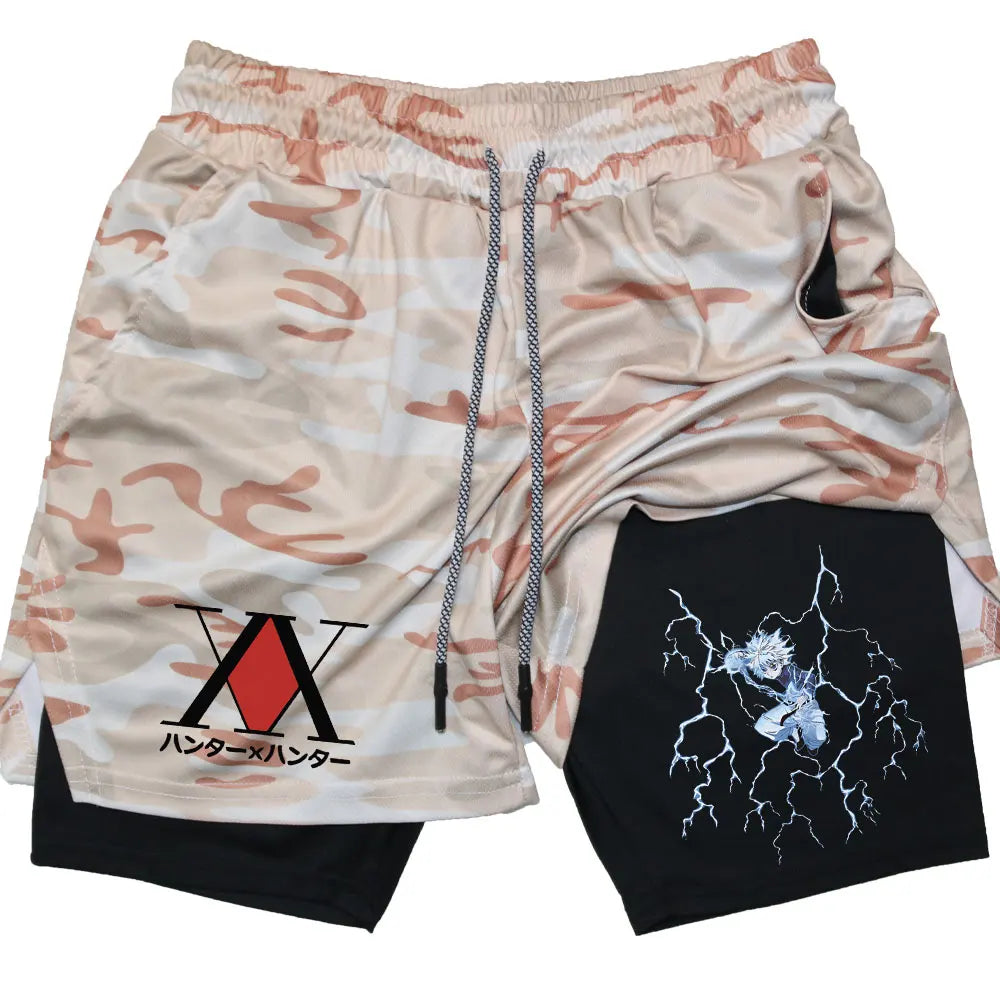 Anime Hunter X Performance Shorts Quick Dry Athletics Running Workout GYM Breathable Summer Compression