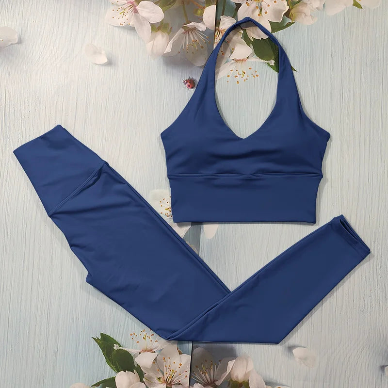 Nude Feel Fitness Suit Sports Set Women's Tracksuit Sexy Yoga Outfits Gym Sportswear Legging And Underwear Workout Clothes Woman - ATFH
