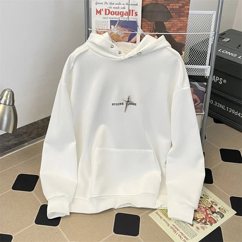 Autumn Winter Men's Cotton Hoodies  American Trendy Hoodie for Teenage Students High Quality Men Casual Streetwear New 2024 - ATFH