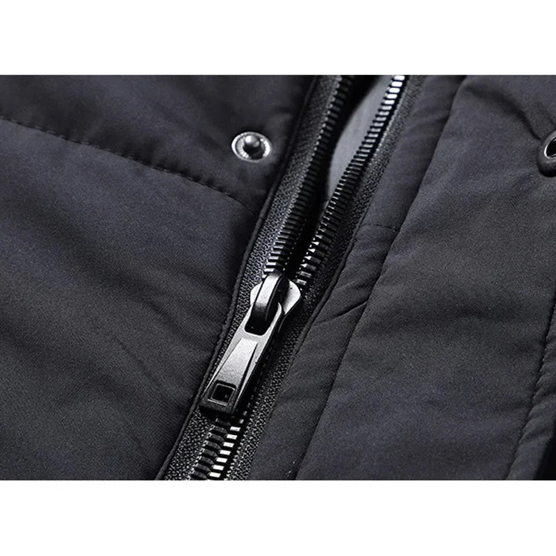 Men's Autumn Winter Jacket Mountain Windproof Hiking Hooded Warm Snow Coat Multi Pockets Casual Fleece Parkas Plus Size 5XL 6XL