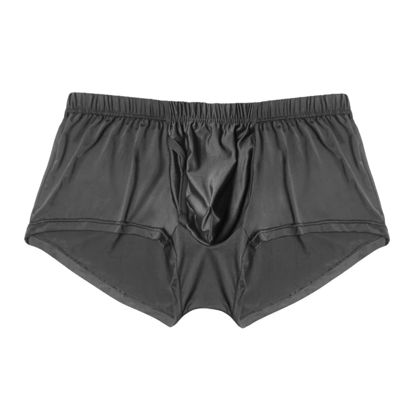 1Pc Mens Loose Front Fly Boxer Shorts Icy Woven Stretch Multi Color Breathable Underwear for Sleep Home Daily Casual Lounge Wear