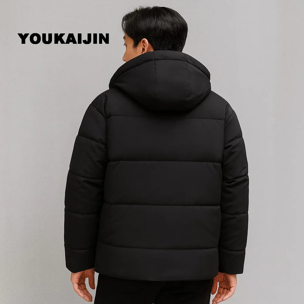 Men's Autumn Winter Jacket Mountain Windproof Hiking Hooded Warm Snow Coat Multi Pockets Casual Fleece Parkas Plus Size 5XL 6XL