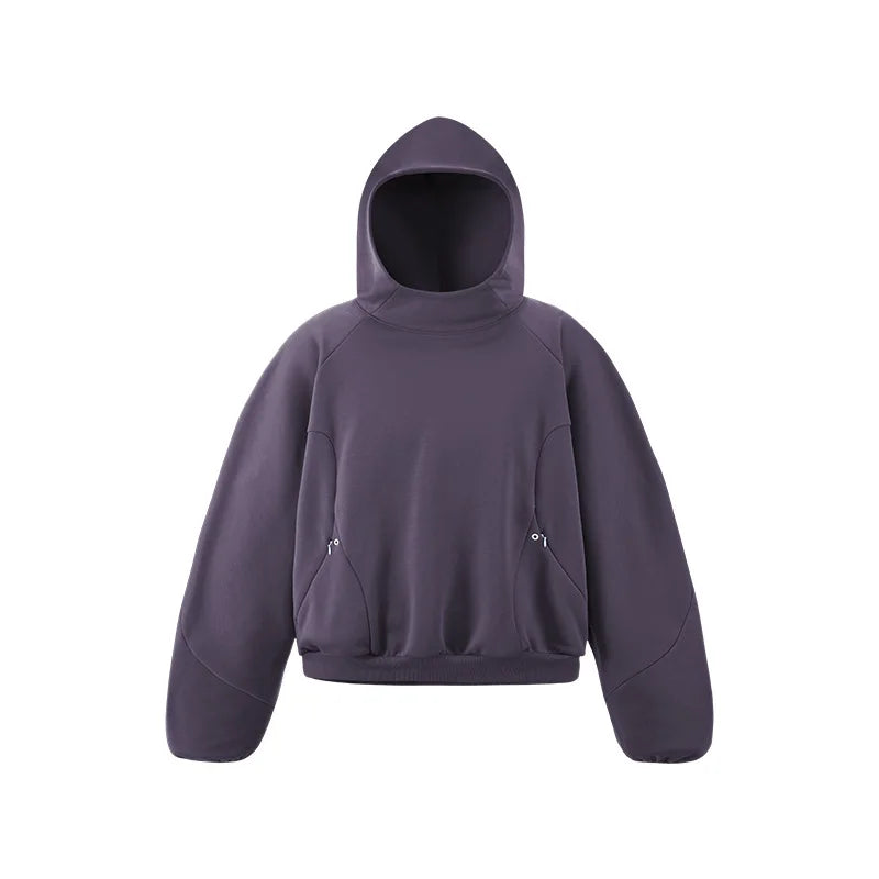 Custom LOGO men's 340G cotton polyester fleece sweater winter new eggshell fleece hoodie scimitar sweatpants couple suit - ATFH