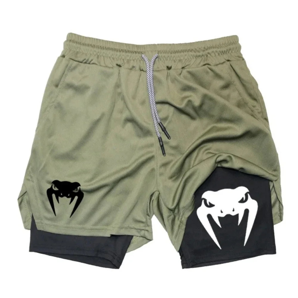 2026 Men's 2-in-1 Running Shorts High quality Elastic Double layer Shorts Breathable Lightweight Training Shorts
