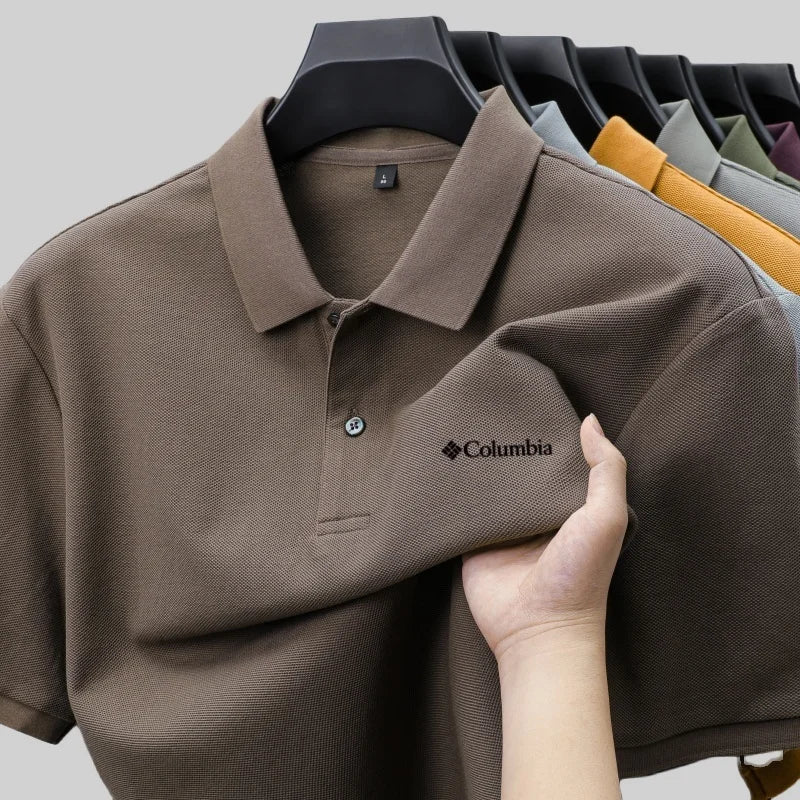 100% pure cotton exquisite brand letter embroidery design breathable POLO shirt summer men's sports style comfortable casual top