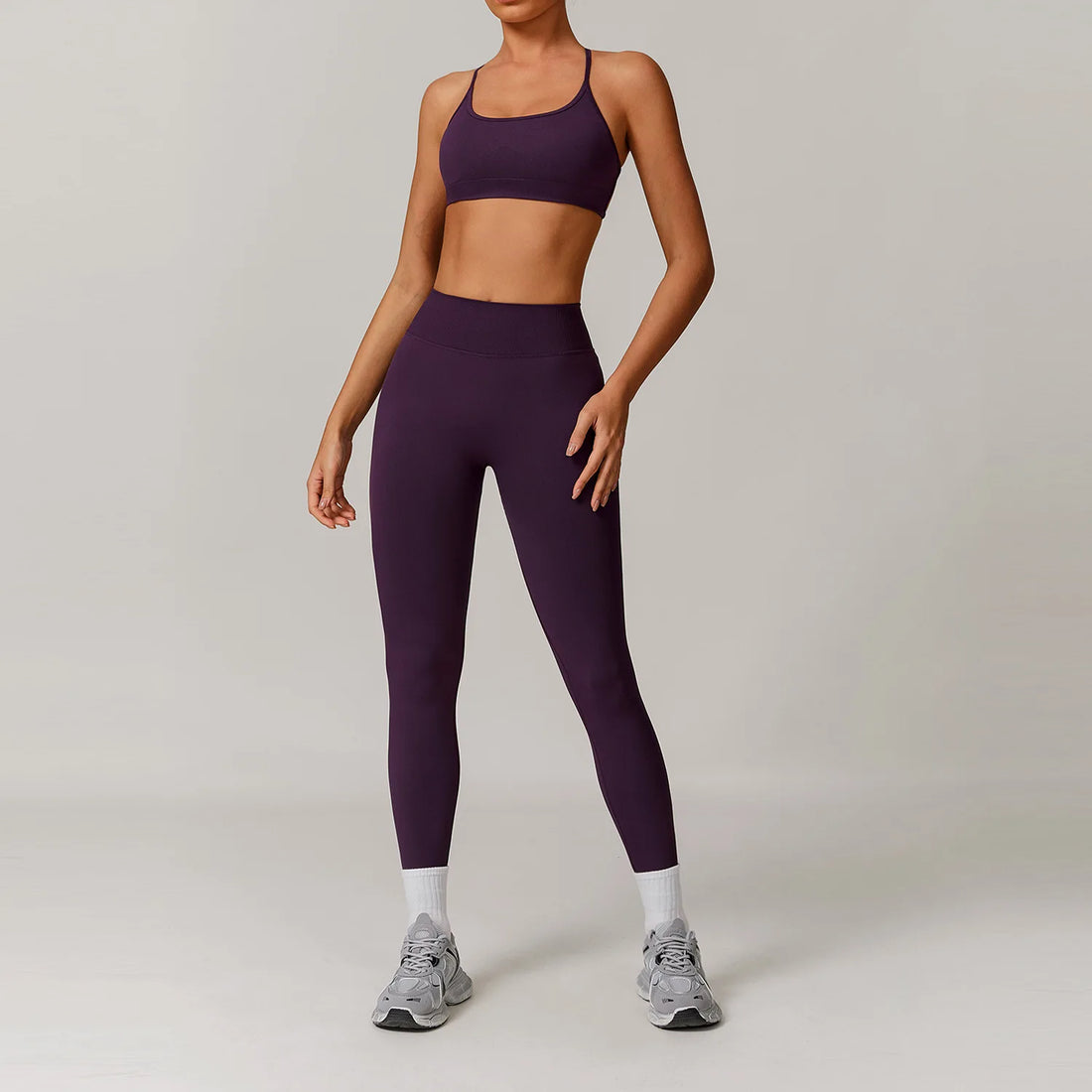 Yoga Set 2/3PCS Gym Clothes Sportswear Yoga Suits For Women Long Sleeve Crop Top Fitness Set Tracksuits Sports Bra Gym Leggings - ATFH