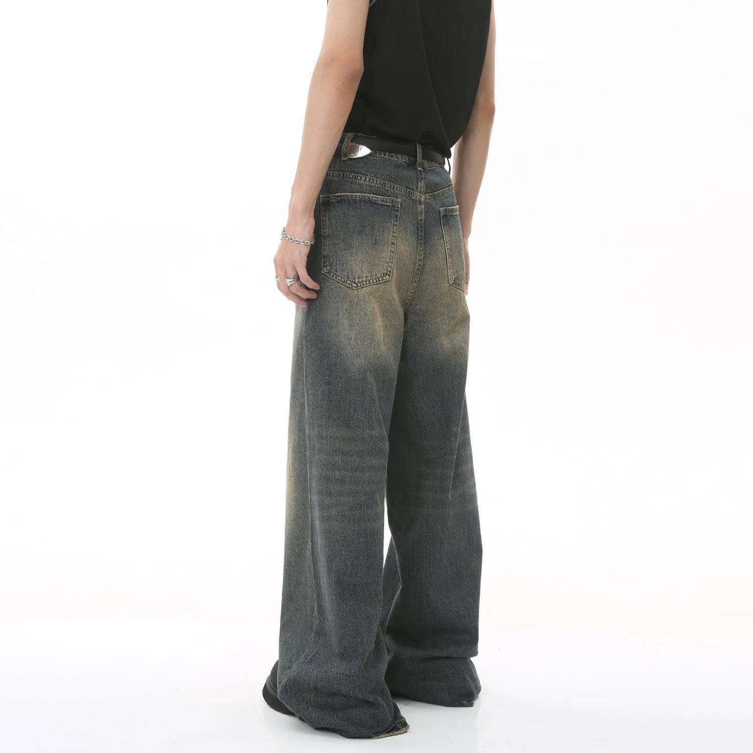New Men's Baggy Straight Leg Wide Leg Jeans Male Fashion Vintage Wash Casual Denim Pants Youth Popular Brand Streetwear Trousers ATFH