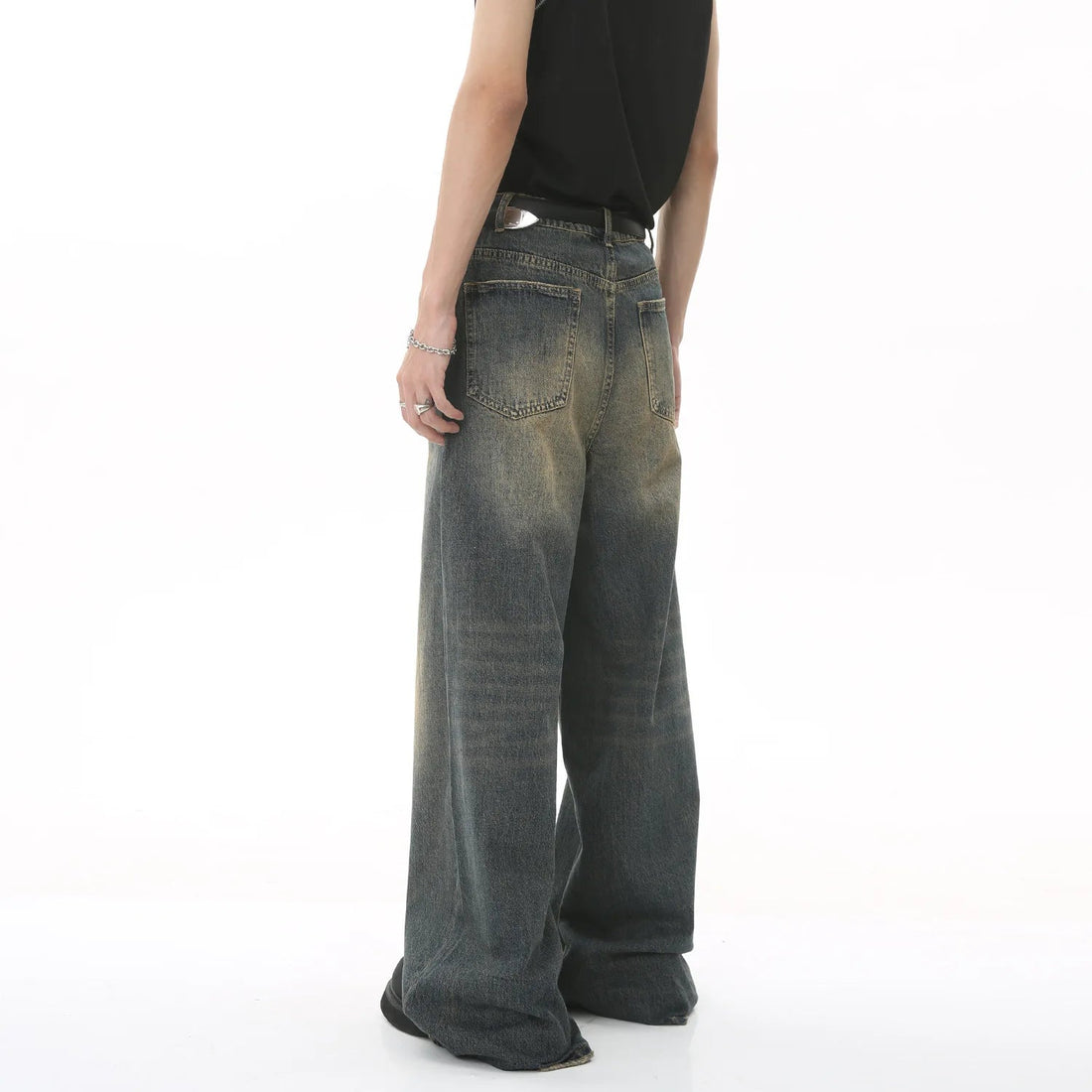 New Men's Baggy Straight Leg Wide Leg Jeans Male Fashion Vintage Wash Casual Denim Pants Youth Popular Brand Streetwear Trousers ATFH