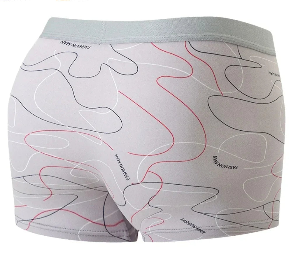 8pcs Men Underwear Boxer Shorts Breathable Mid Waist Shorts Square Leg Pants Comfortable Print Plus Size