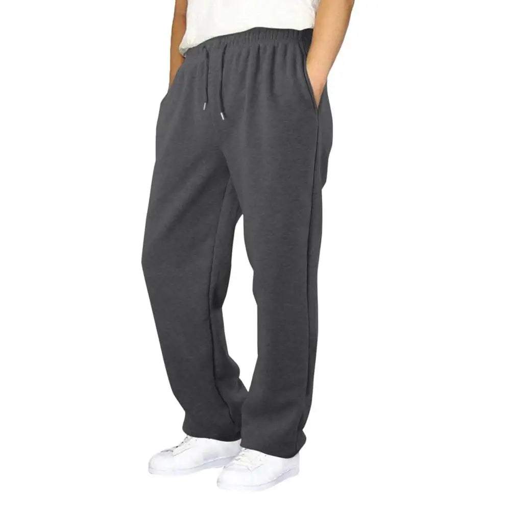 Men Baggy Sweatpants Drawstring Waist Athletic Pants Casual Straight Leg Trousers Jogging Pants for Autumn Winter