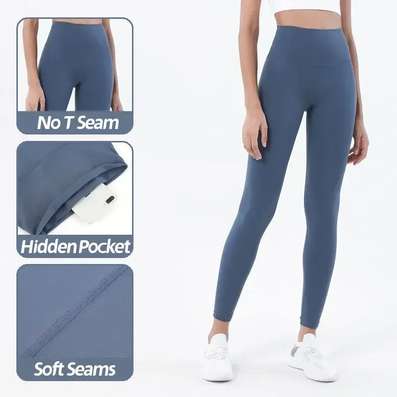 Yoga Leggings for Fitness Legging Sport Femme Back Pocket Pants Female Buttery Soft High Waist Leggins Push Up Gym Tights Women ATFH