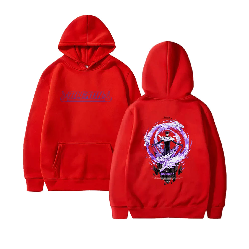 Aizen Sousuke BLEACH Graphic Hoodies Japanese Anime Print Hoodie Long Sleeve Feece Loose Hooded Sweatshirt  Men Women Clothing - ATFH