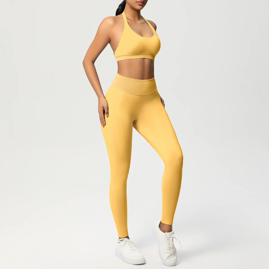 2 Piece Yoga Clothes Women's Tracksuit Athletic Wear Pilates Fitness Suit Gym Workout Push Up Clothes Sports Bra Leggings Suit - ATFH