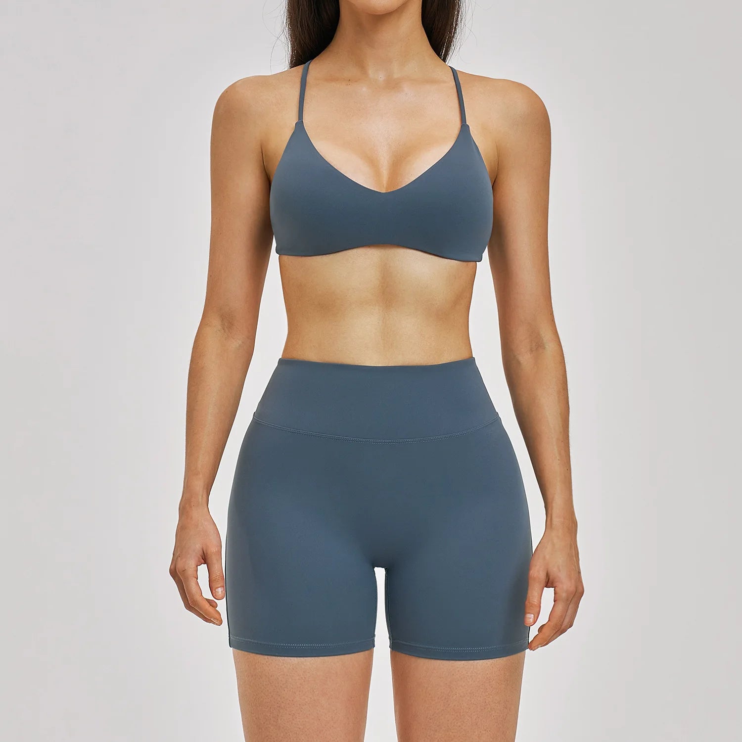 2PCS Sport Set Women Gym Outfits Push Up Yoga Set Gym Sportswear Fitness Bra Workout High Waist Legging Sports Shorts Tight Suit - ATFH