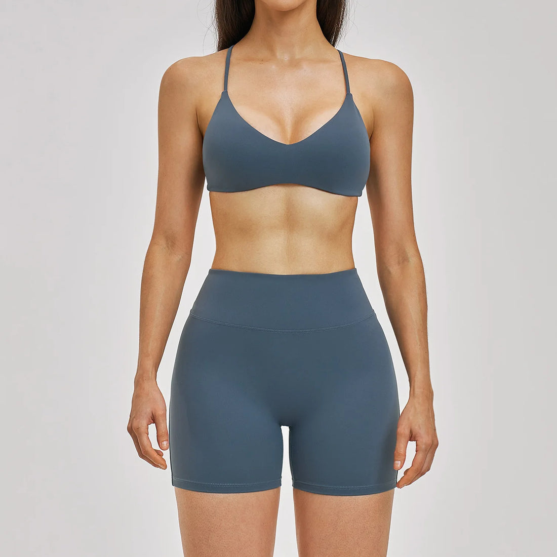 2PCS Sport Set Women Gym Outfits Push Up Yoga Set Gym Sportswear Fitness Bra Workout High Waist Legging Sports Shorts Tight Suit - ATFH
