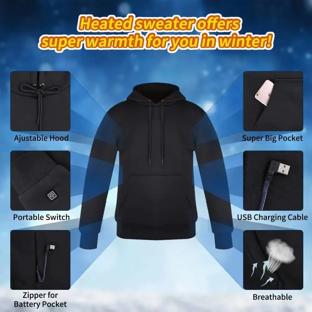 Women USB Heating Hoodies men Vintage Gothic Heated Jacket Long Sleeve Streetwear Loose Coats Harajuku Sweatshirts - ATFH
