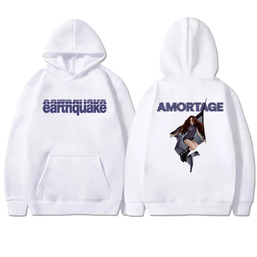 New in Jisoo Earthquake Hoodies Men women Vintage 2026 New Song Double Sided print Sweatshirt Unisex Fleece Long sleeve pullover - ATFH