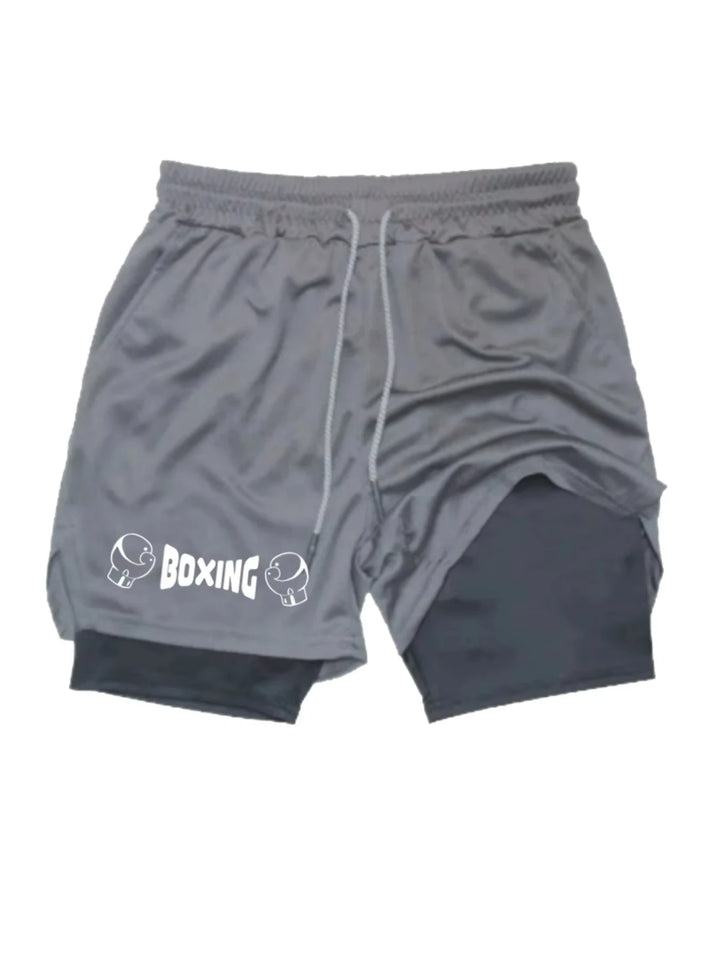 Men's 2025 New Summer Boxing Fitness 2-in-1 Shorts Breathable Sports Training Shorts