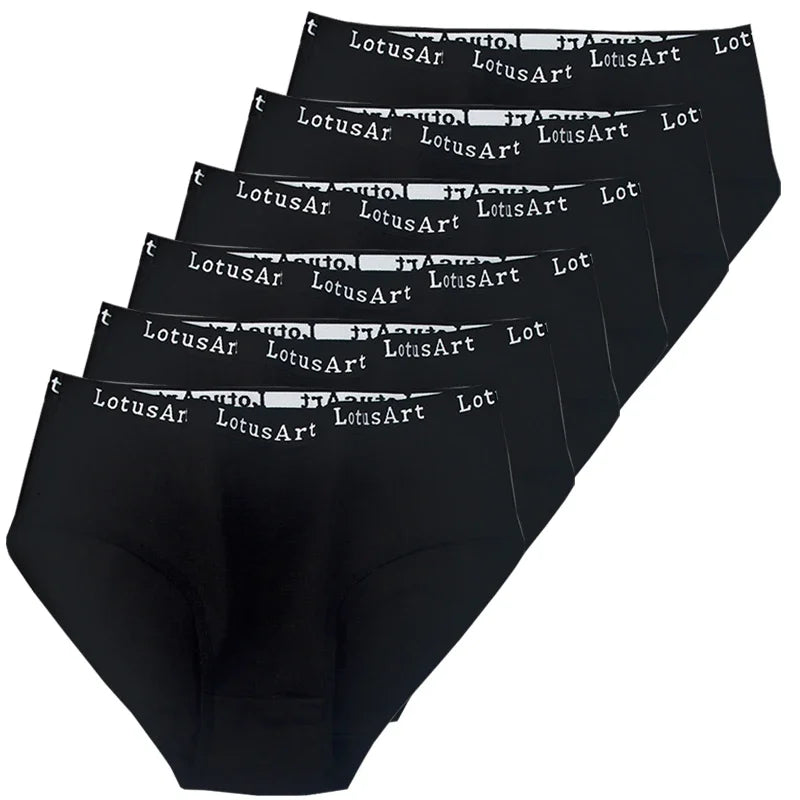 6pcs Cotton Women Panties Lady Plus Size Underwear High Waist Briefs Breathable Solid Color Female Lingerie Shorts