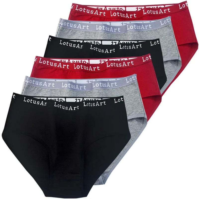 6pcs Cotton Women Panties Lady Plus Size Underwear High Waist Briefs Breathable Solid Color Female Lingerie Shorts