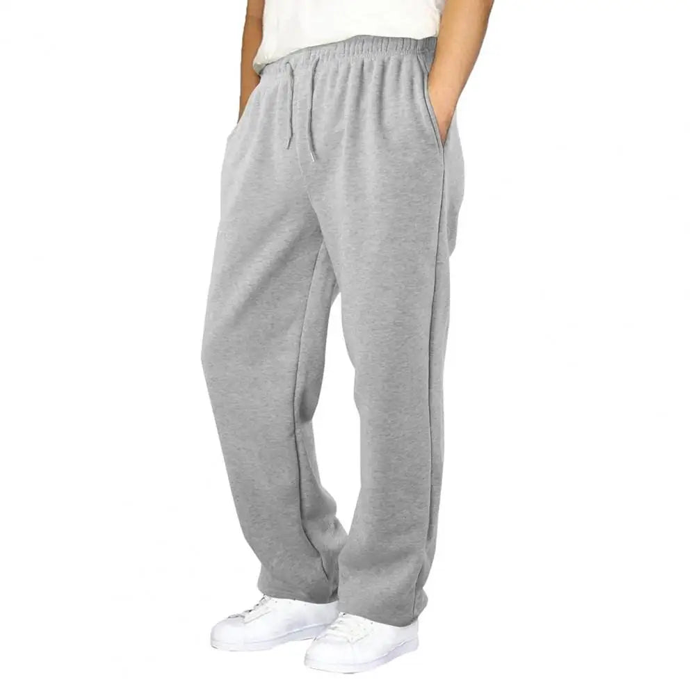 Men Baggy Sweatpants Drawstring Waist Athletic Pants Casual Straight Leg Trousers Jogging Pants for Autumn Winter