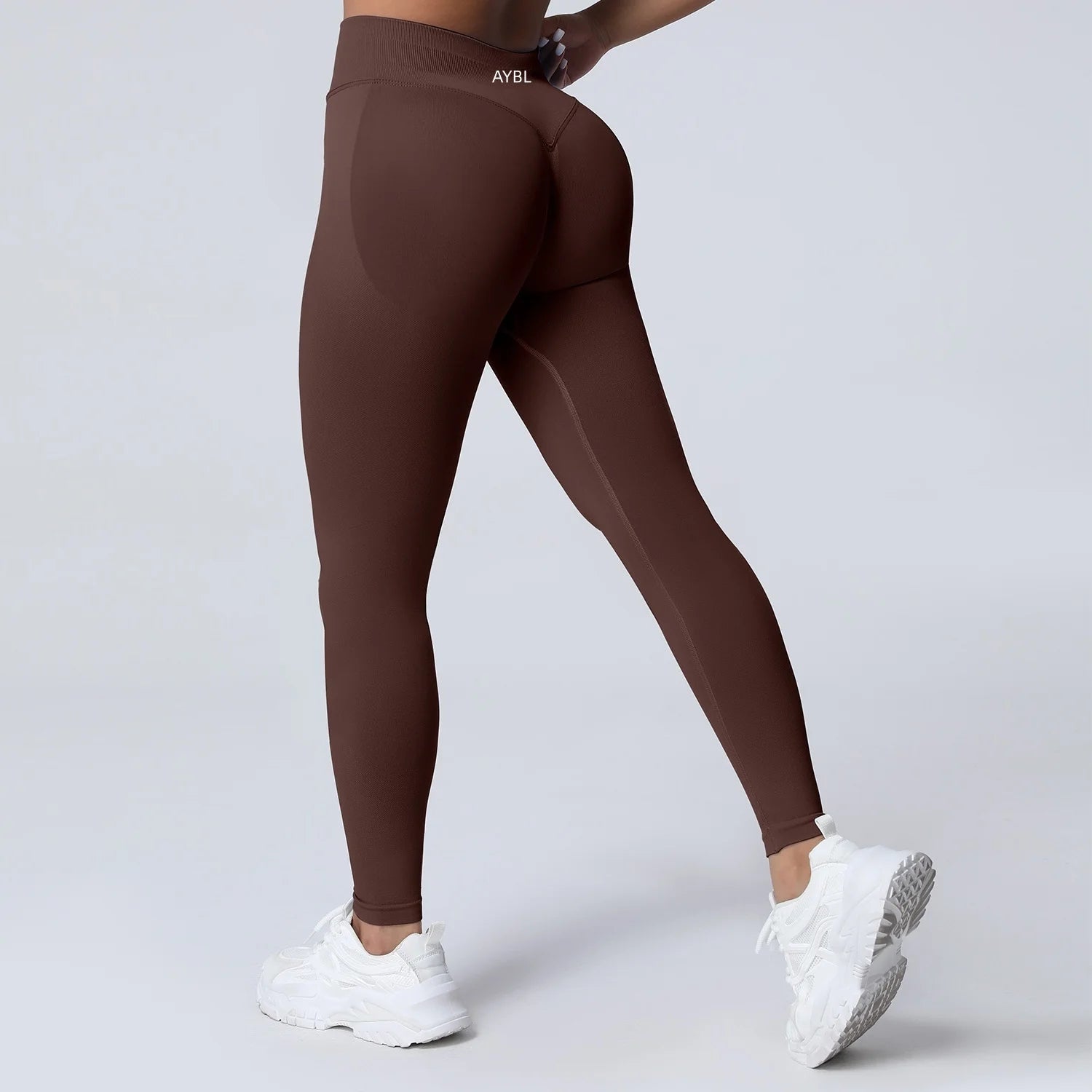 New Gym Yoga Leggings Women Seamless Yoga Pants High Waist Low Ribbed Band Fitness Leggings Fitness Sweat Wicking Workout Tights - ATFH