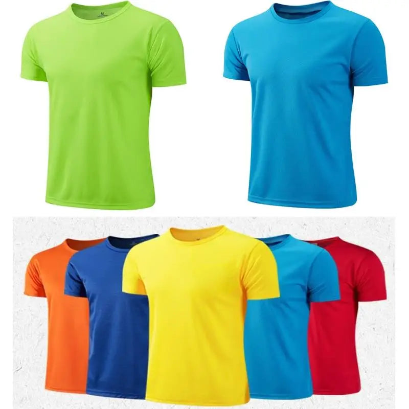 Men Women Quick Dry Short Sleeve Sport T Shirt Gym Jerseys Fitness Shirt Trainer Running T-Shirt Teenager Breathable Sportswears - ATFH