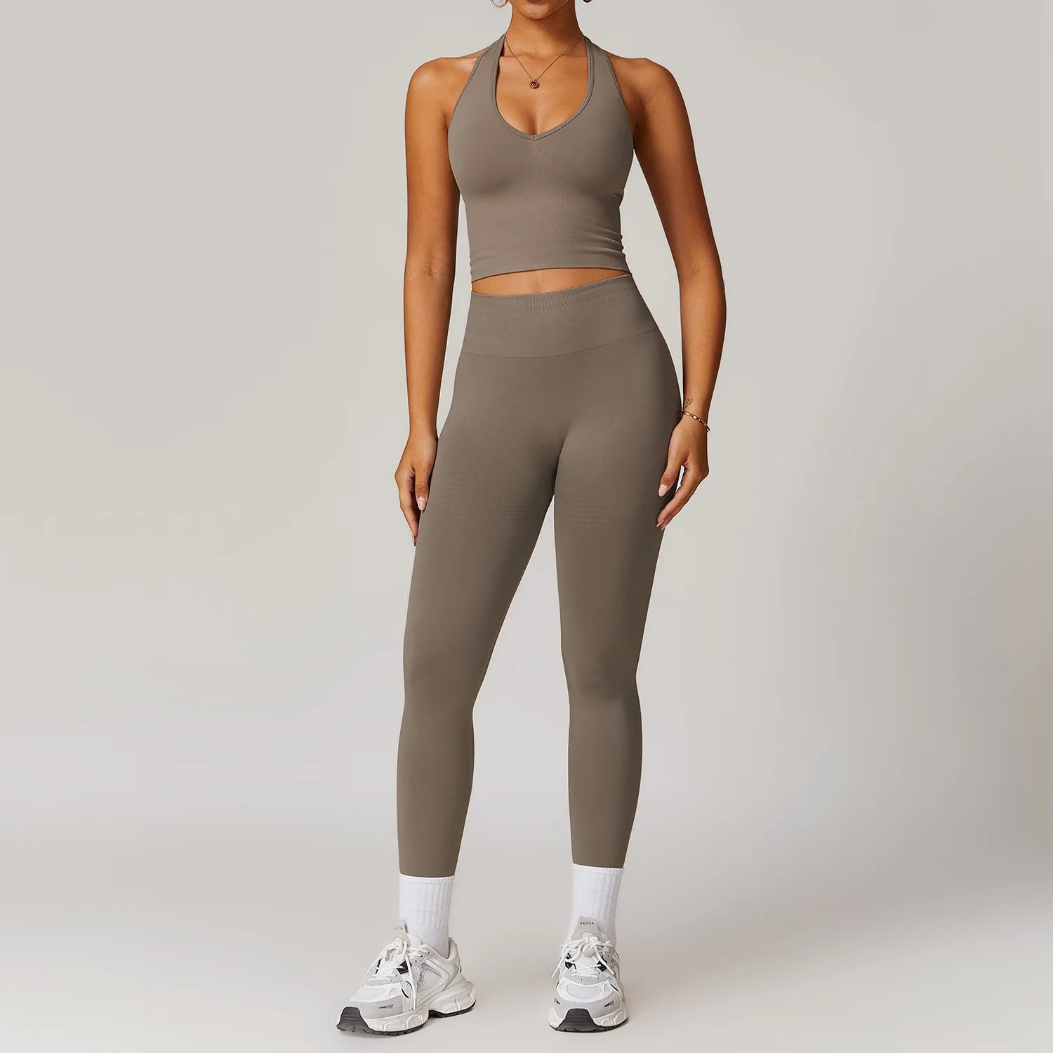 2/3/4PCS Yoga Set Gym Clothes Sportswear Seamless Yoga Suits For Women Fitness Long Sleeved Tracksuits Sports Bra Gym Leggings - ATFH