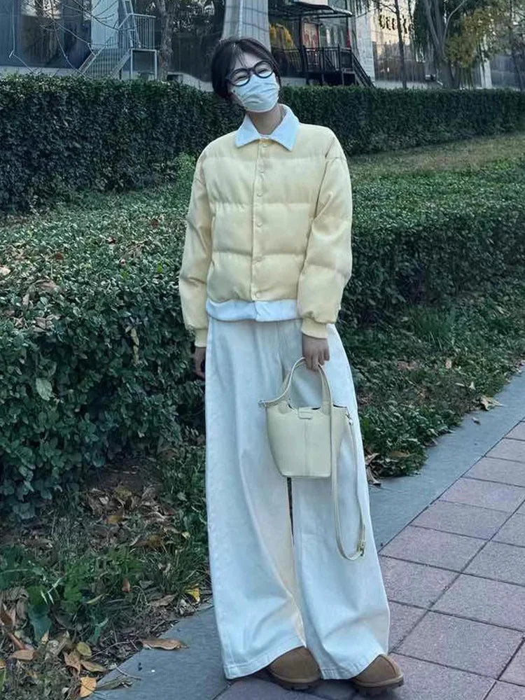 2025 Winter Fake Two-Piece Short Coats Women New Style Down Cotton Jackets Female Thickened Cotton Padded Outerwear Z833 ATFH