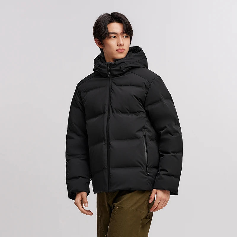 Semir Down Jacket Men New Winter Waterproof Outerwear Textured Hooded Top Versatile