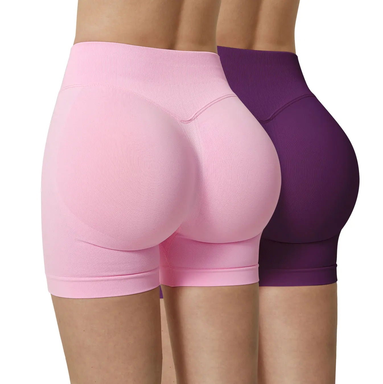 CZGUKE-2PS Seamless Women High Waist Shorts Butt Lifting Tummy Control Scrunch Booty Gym Fitness Workout Running Yoga Sports
