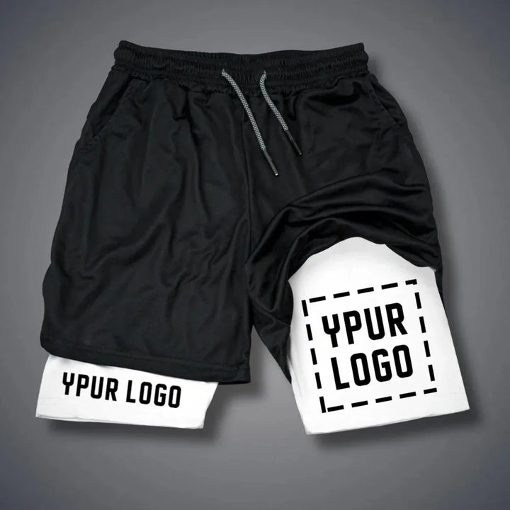 Double Layer Compression Shorts for Men - Quick Dry Gym & Athletic Pants, Custom Logo Sportswear