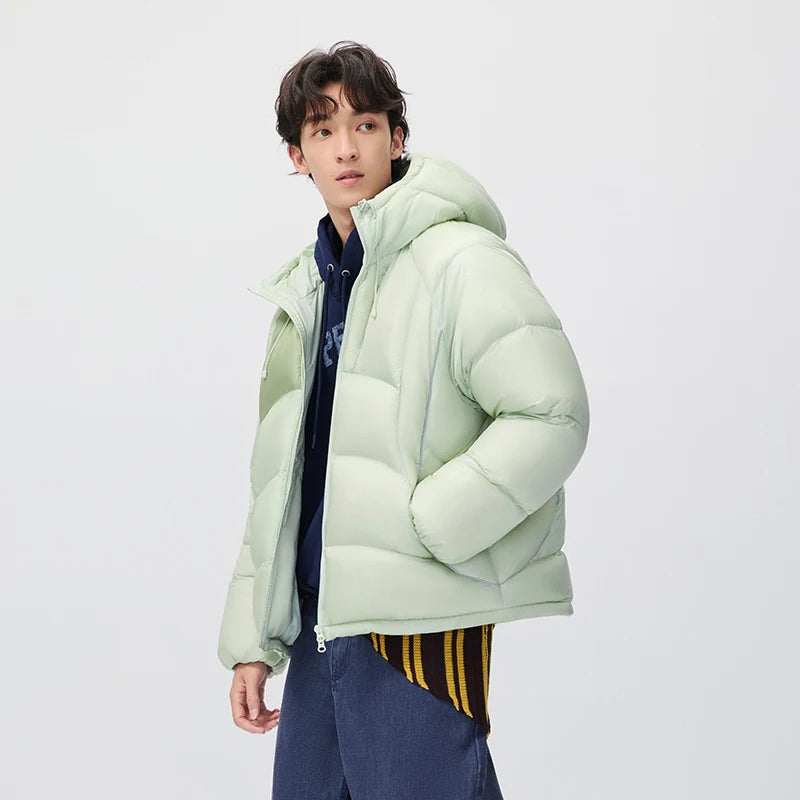 Semir Men Down Jacket Modern Style Outdoor Panel Design Hooded Water Repellent 2026 New Winter Daily Wear Urban Casual Style