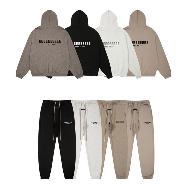 Classic Brand Hoodies Sweatpants Set High Quality Fleece Sweatshirts Men's Hiphop Streetwear Oversize Tracksuits Hoodies Pants - ATFH
