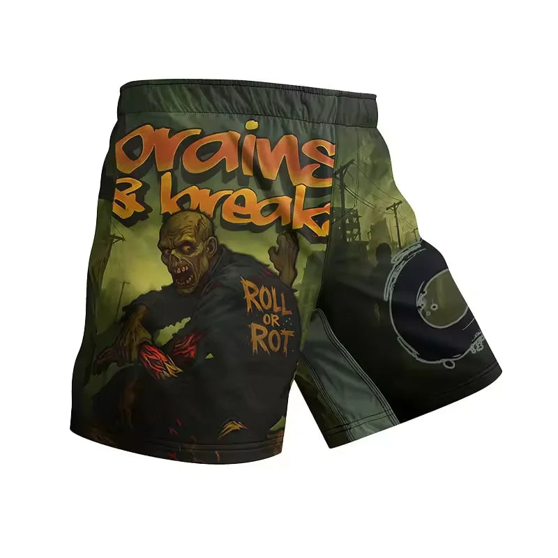 MMA Muay Thai Shorts Men Fighting Training Brazilian Jiu Jitsu Boxing Spandex/Polyester Stretch Durable Light Weight Short Pant