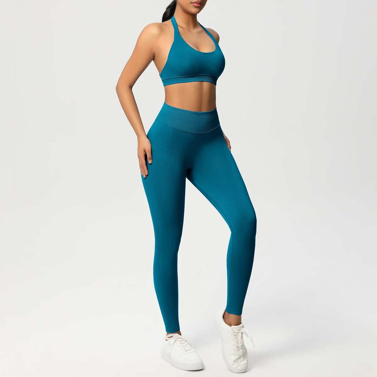2 Piece Yoga Clothes Women's Tracksuit Athletic Wear Pilates Fitness Suit Gym Workout Push Up Clothes Sports Bra Leggings Suit - ATFH