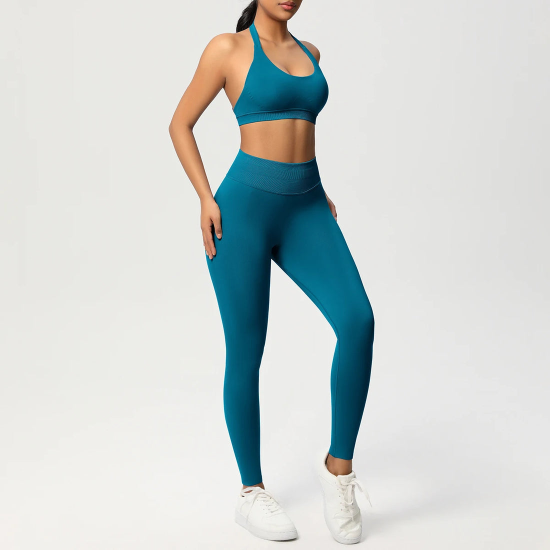2 Piece Yoga Clothes Women's Tracksuit Athletic Wear Pilates Fitness Suit Gym Workout Push Up Clothes Sports Bra Leggings Suit - ATFH