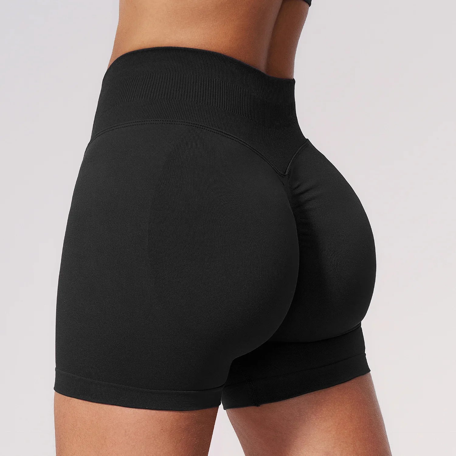 Women Seamless Yoga Shorts High Waist Scrunch Booty Workout Biker Shorts Butt Lifting Gym Tights Push Up Running Sportswear